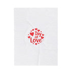 Day of Love Velveteen Plush Blanket - Valentine's Heart Cozy Throw