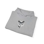 Embroidered Floral Butterfly Hoodie Monochrome Rose & Butterfly Graphic Sweatshirt