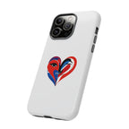 Heart Face Phone Case Red & Blue Abstract Love Design