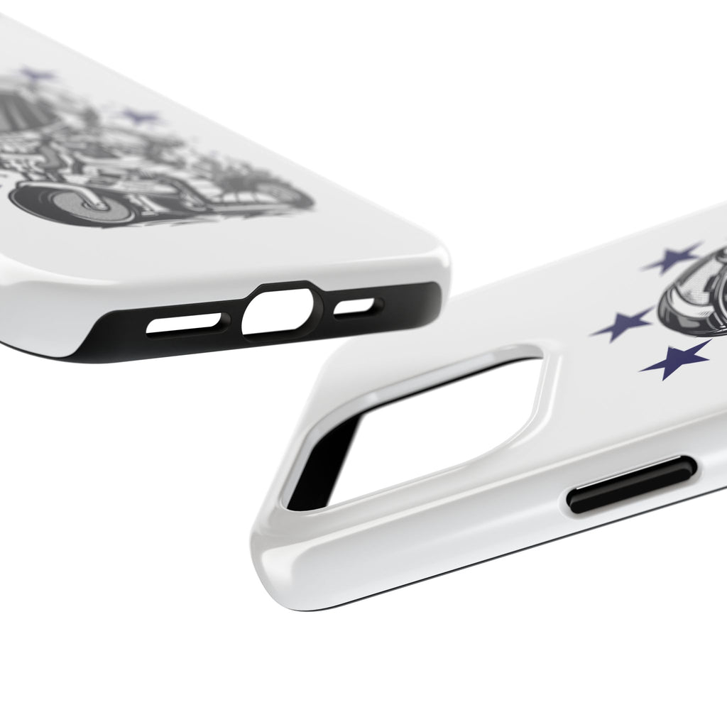 Astronaut Biker Tough Phone Case Retro Space Helmet Rider with Stars