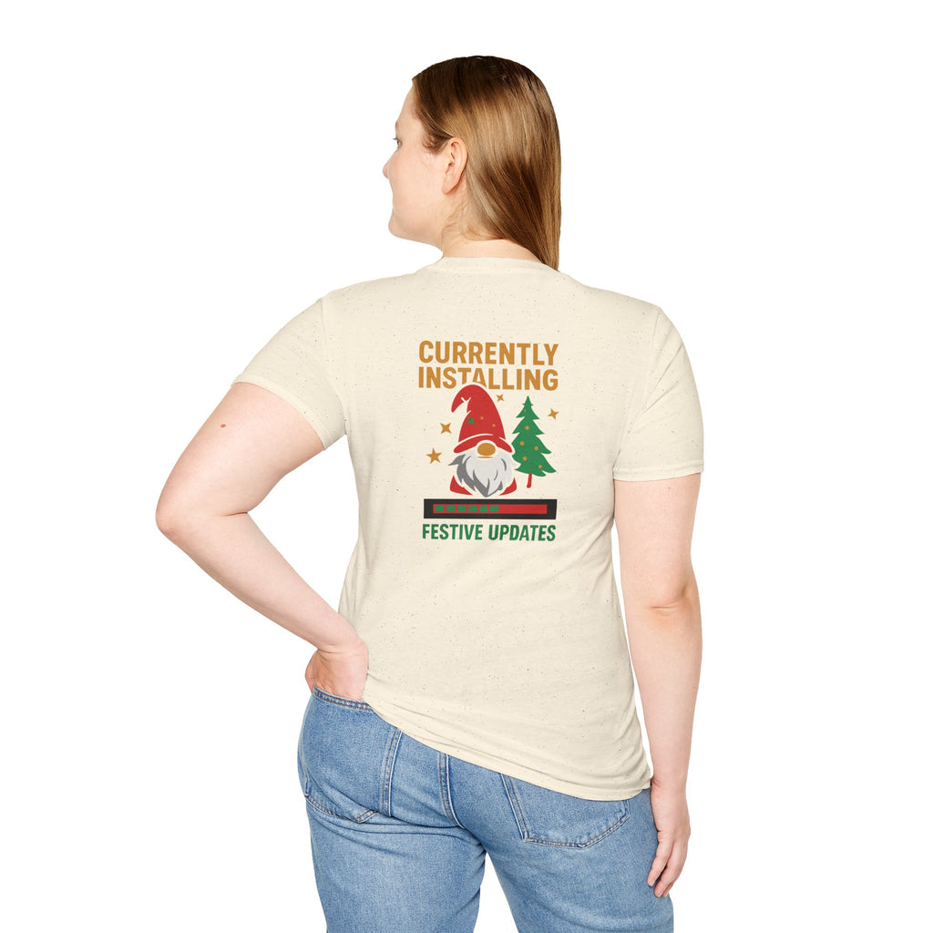 Currently Installing Festive Updates Christmas T-Shirt Holiday Gnome Tee