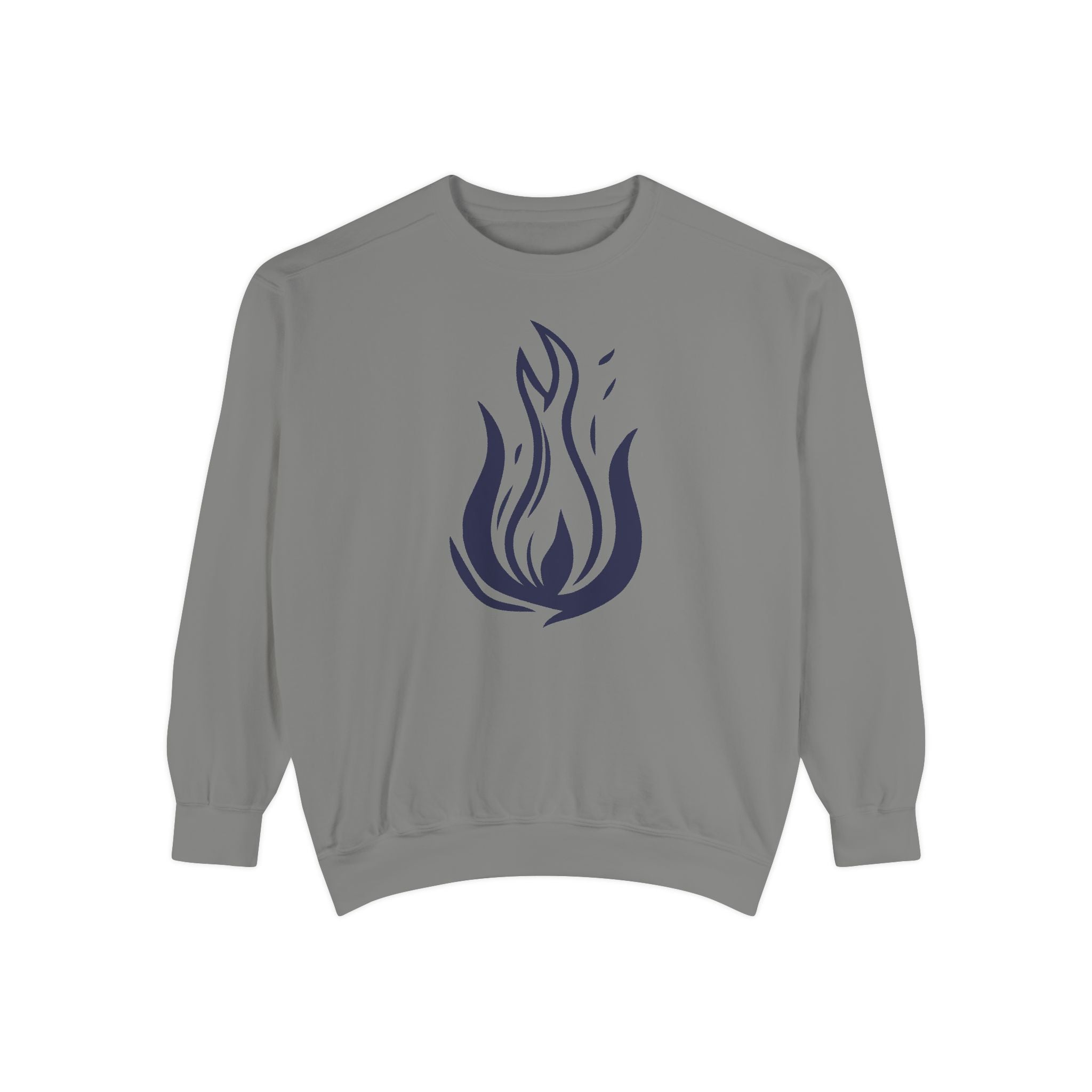 Stylized Flame Graphic Sweatshirt | Minimal Fire Illustration Crewneck