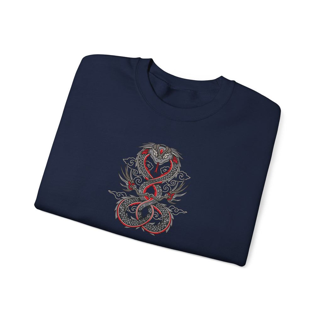 Dragon Ouroboros Crewneck Sweatshirt Gothic Snake Infinity Design