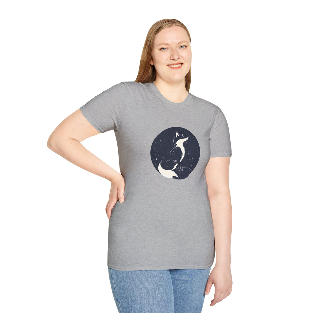 Fox Moon T‑Shirt Minimal Night Sky Fox Graphic Tee