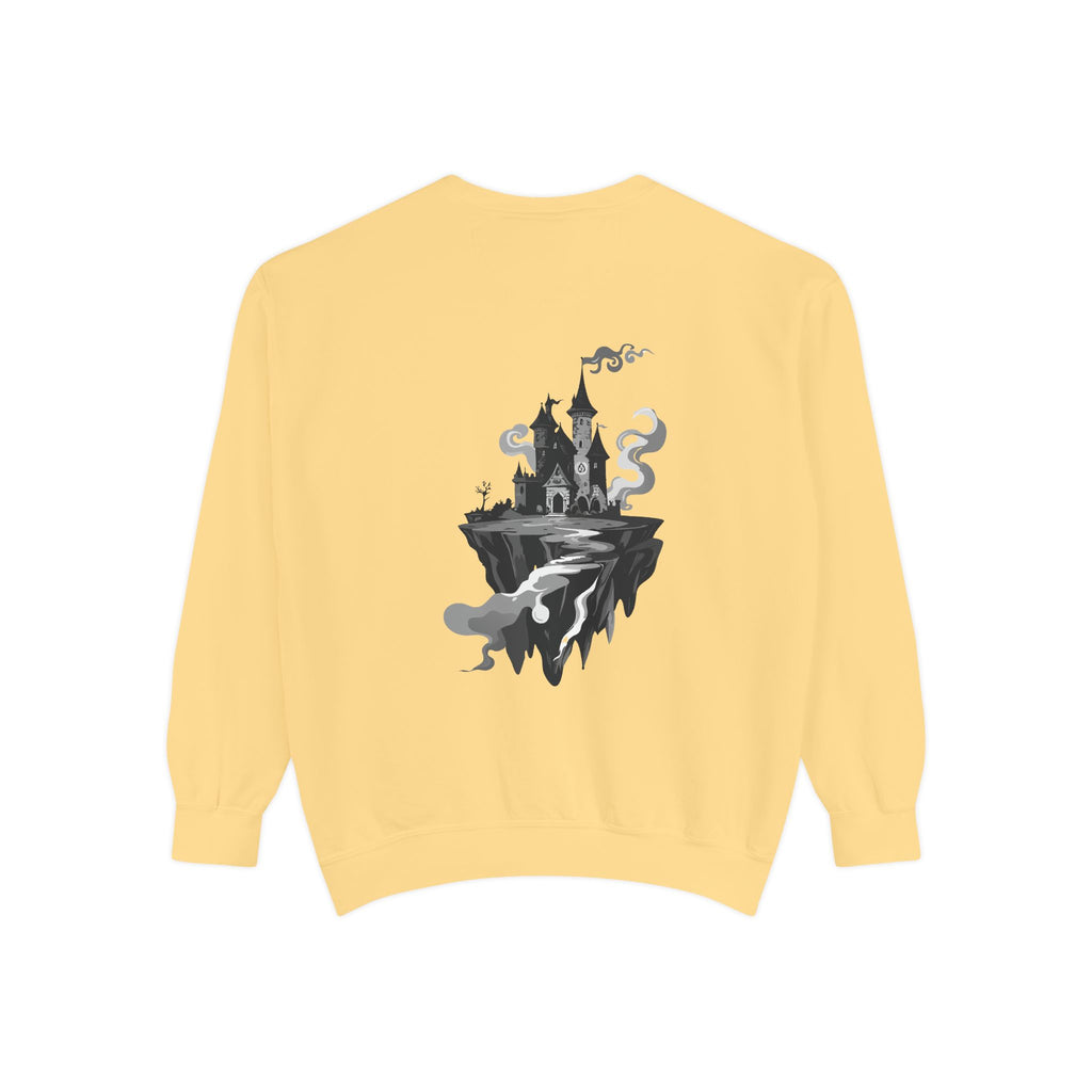 Floating Haunted Castle Sweatshirt Gothic Floating Island Crewneck