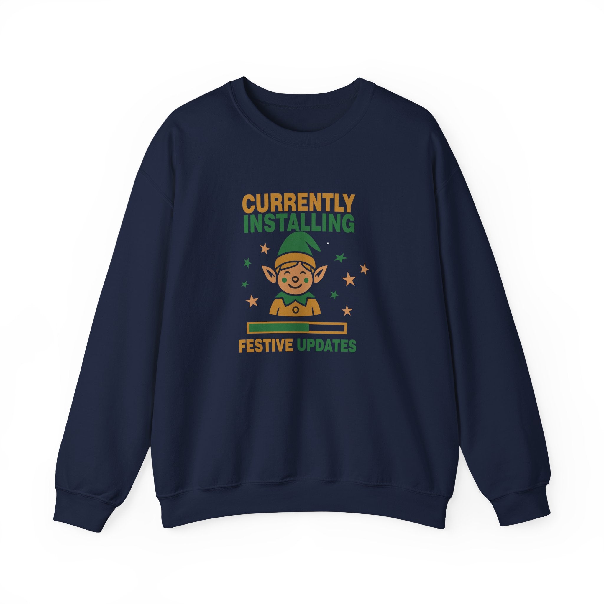 Crewneck Sweatshirt Currently Installing Festive Updates Elf Holiday Graphic