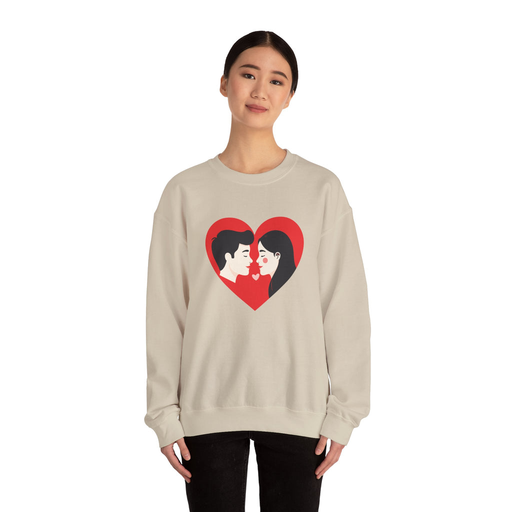 Valentine Couple Heart Crewneck Sweatshirt