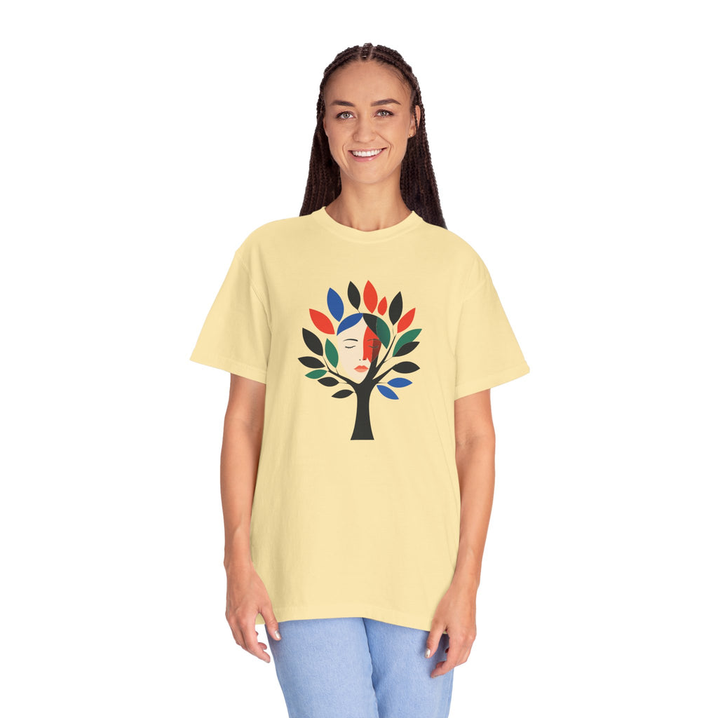 Tree of Faces T-Shirt Colorful Abstract Tree Graphic Tee