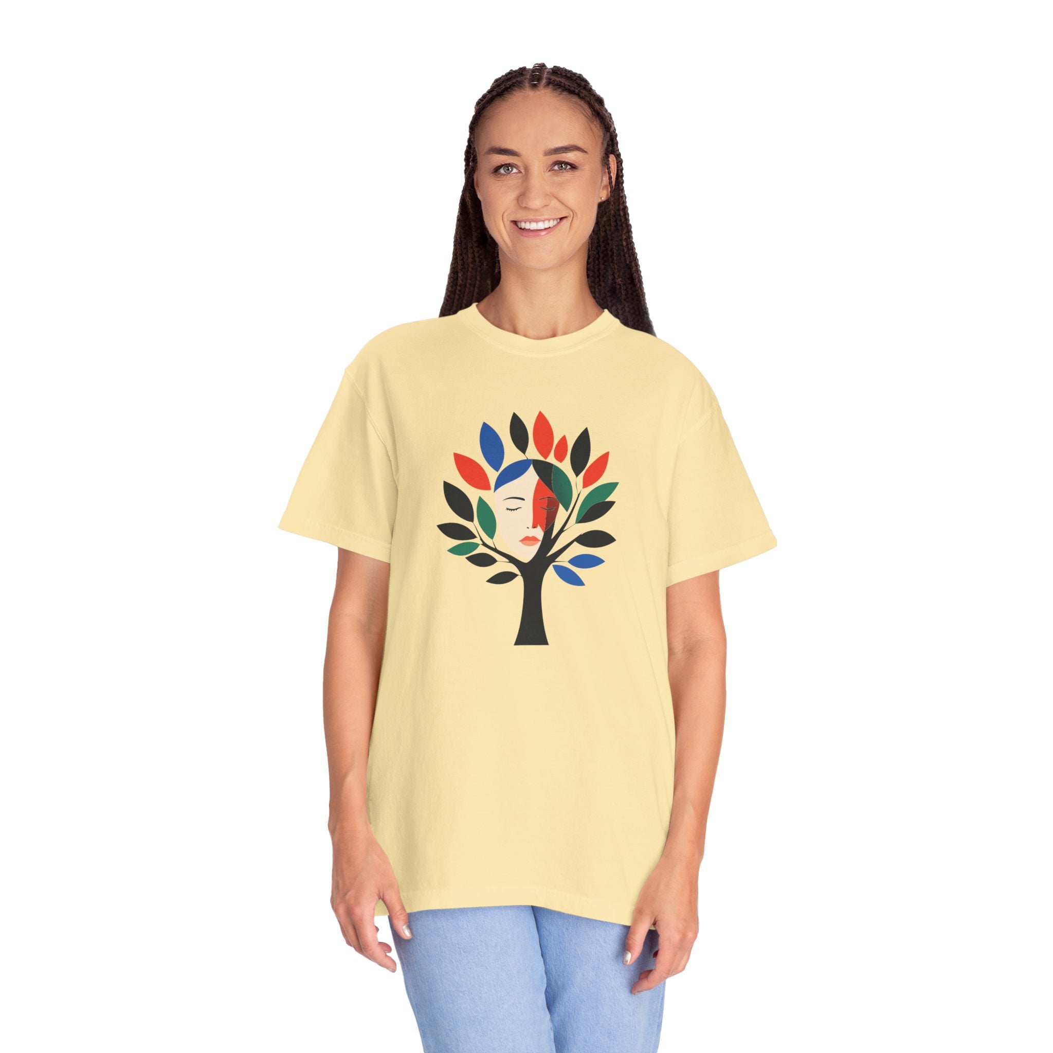 Tree of Faces T-Shirt Colorful Abstract Tree Graphic Tee