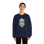 Skull Demon Crewneck Sweatshirt Gothic Horned Skull Graphic