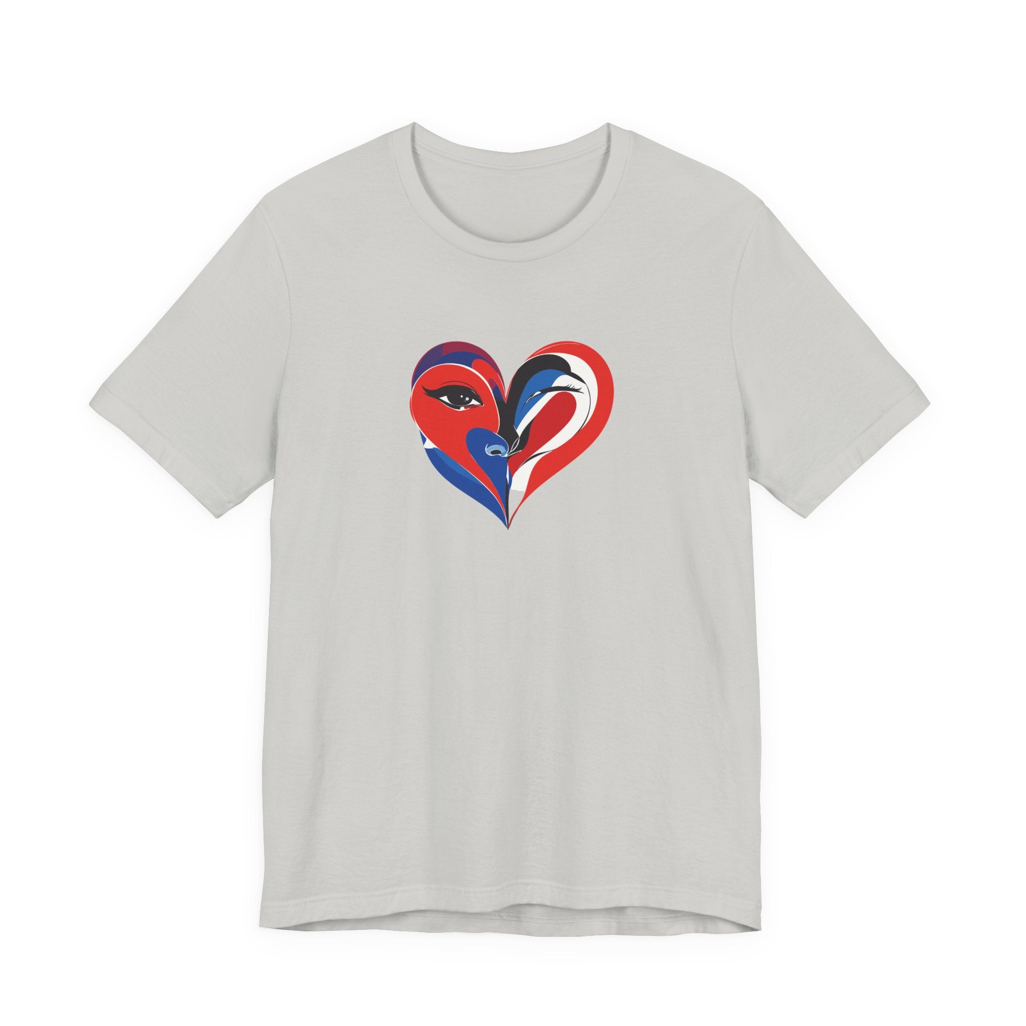 Heart Portrait Tee Romantic Face Heart Graphic T‑Shirt