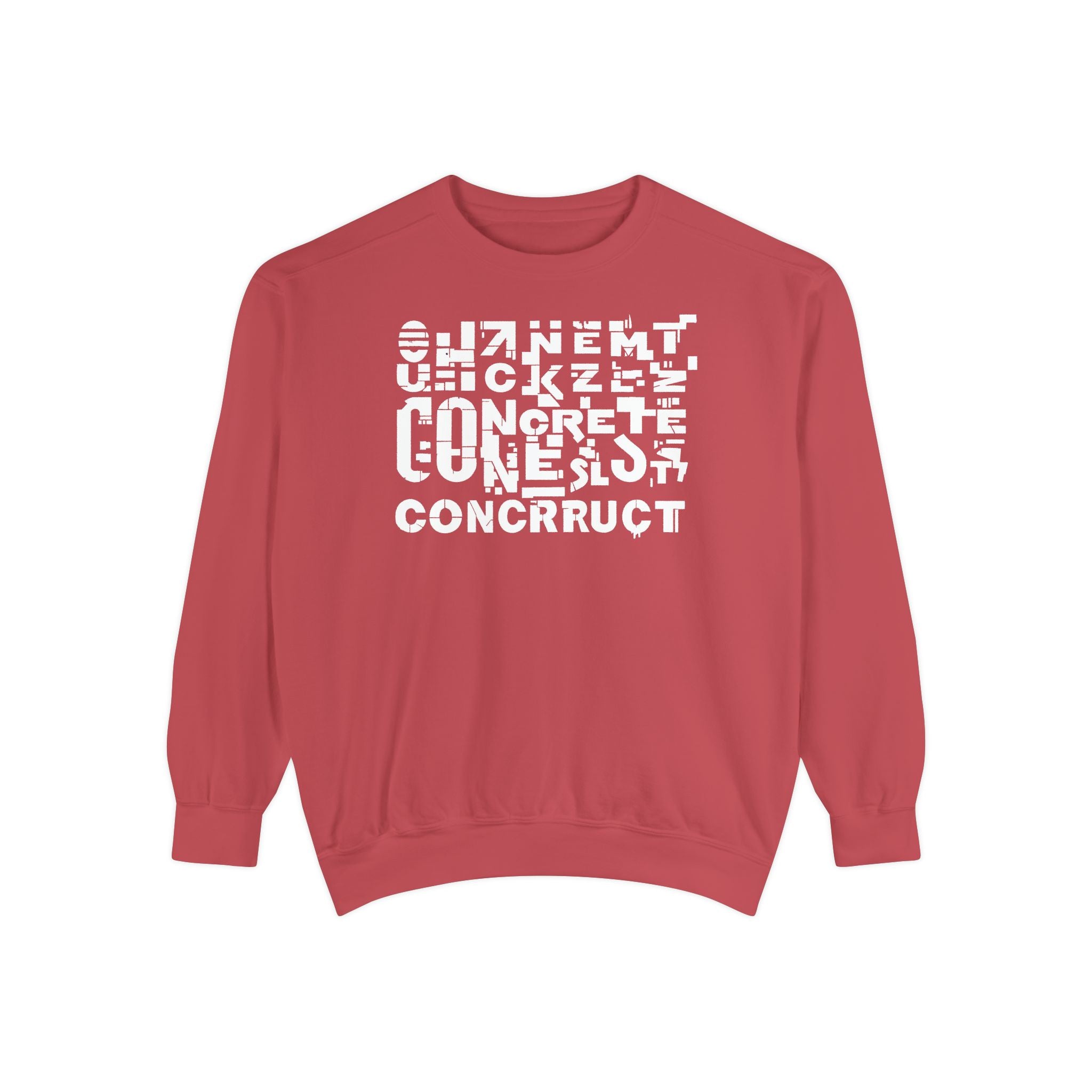 Concrete Script Sweatshirt Urban Typography Garment-Dyed Crewneck
