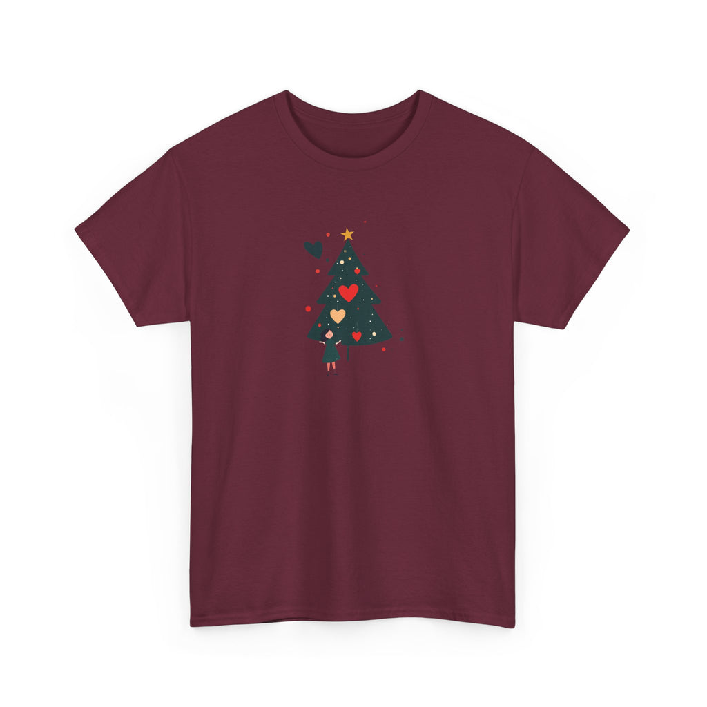 Christmas Tree Tee — Cute Heart Holiday T‑Shirt