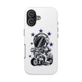 Astronaut Biker Tough Phone Case Retro Space Helmet Rider with Stars