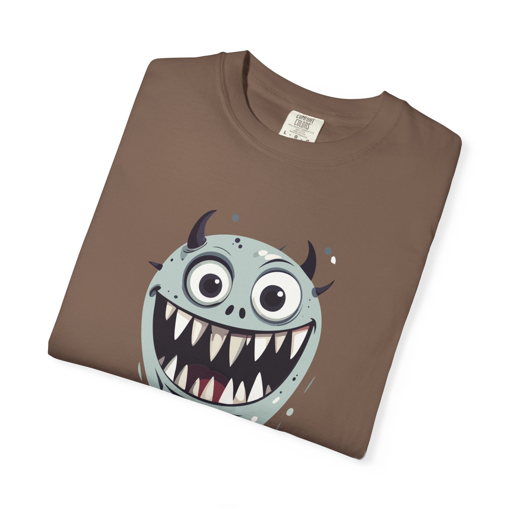 Monster Face T-Shirt Funny Creepy Grinning Monster Graphic Tee