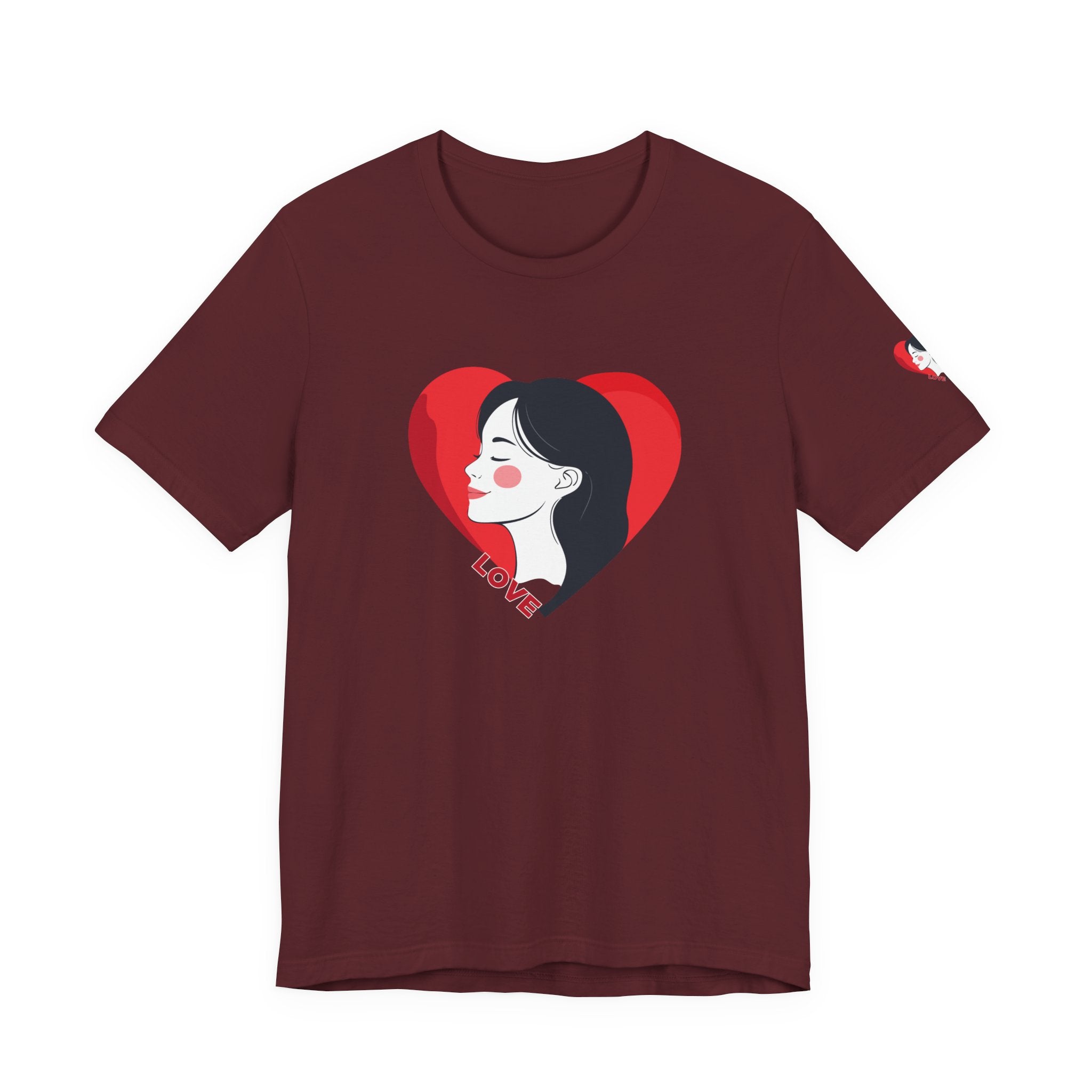 T-Shirt Retro Woman in Heart 'Love' Graphic Tee