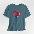 Heart Portrait Tee Romantic Face Heart Graphic T‑Shirt