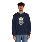Skull Demon Crewneck Sweatshirt Gothic Horned Skull Graphic