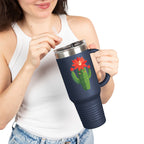 Cactus Flower 40oz Insulated Travel Mug Cute Sunny Succulent Tumbler