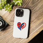 Heart Face Phone Case Red & Blue Abstract Love Design