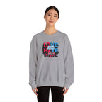 Crewneck Sweatshirt 'Love and Less Hate' Graffiti Heart Design