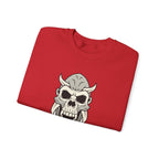 Skull Demon Crewneck Sweatshirt Gothic Horned Skull Graphic