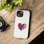 Heart Face Phone Case Red & Blue Abstract Love Design