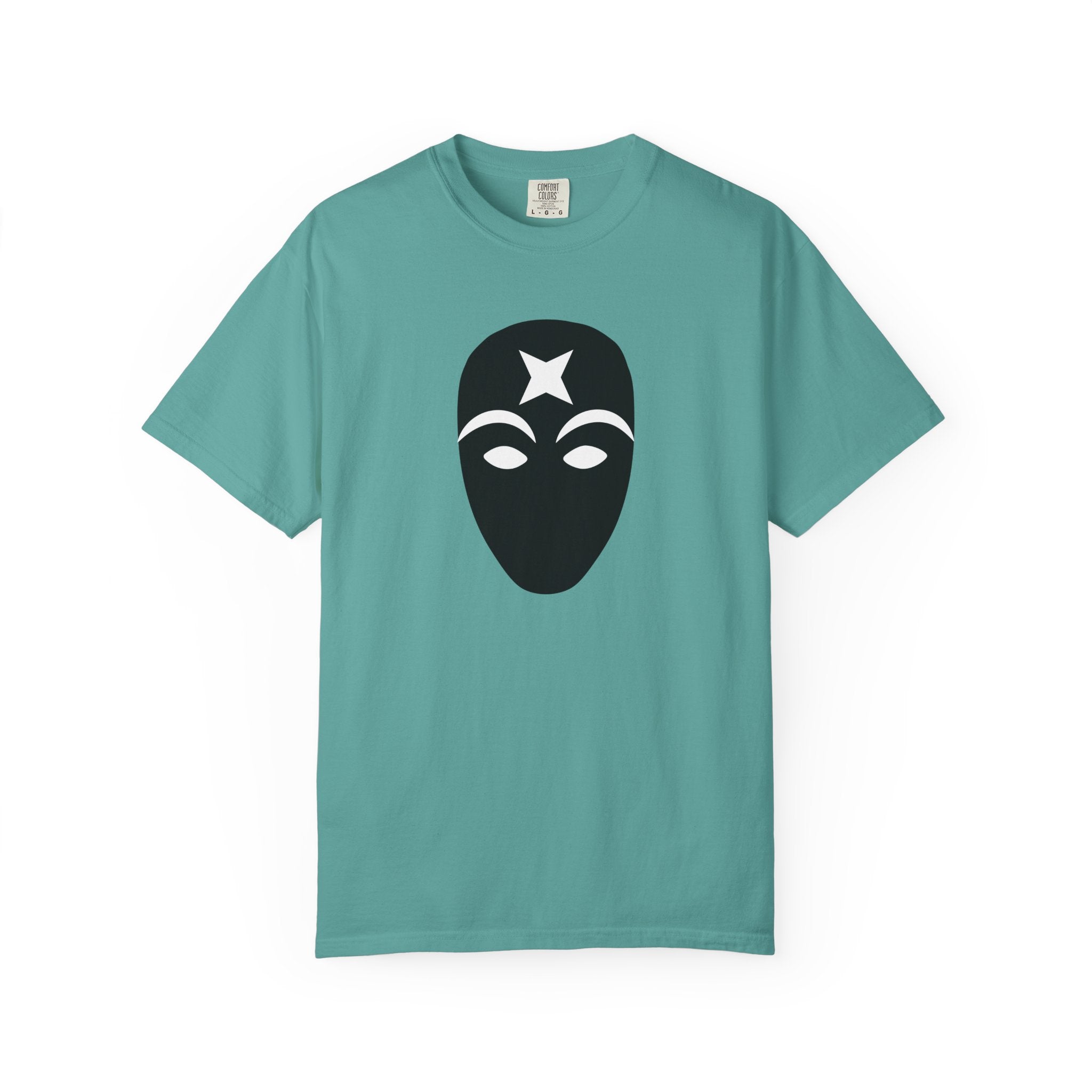 Masked Star Tee  Minimalist Black Mask Graphic T-Shirt