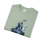 Floating Haunted Castle T‑Shirt Spooky Gothic Fantasy Tee
