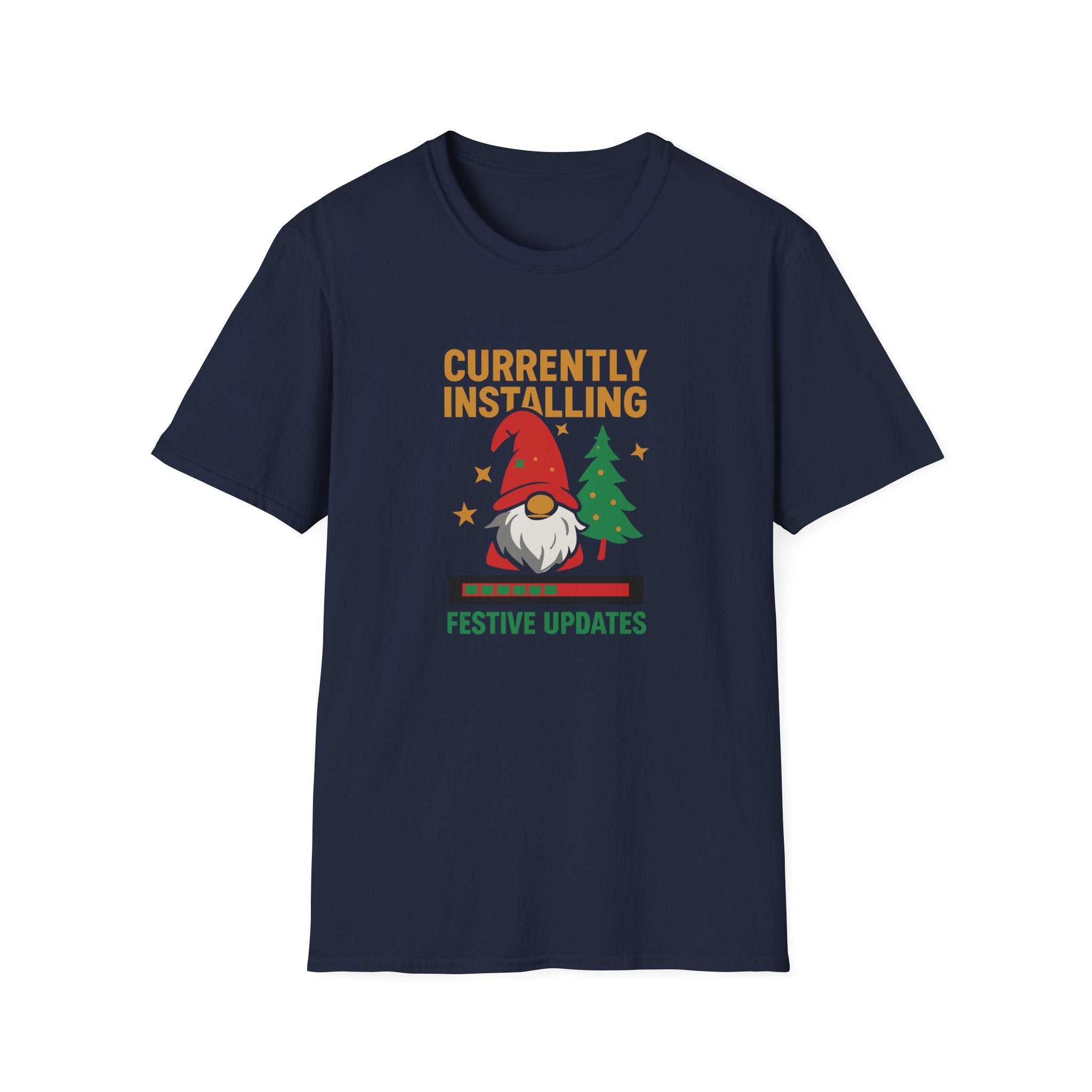 Currently Installing Festive Updates Christmas T-Shirt Holiday Gnome Tee