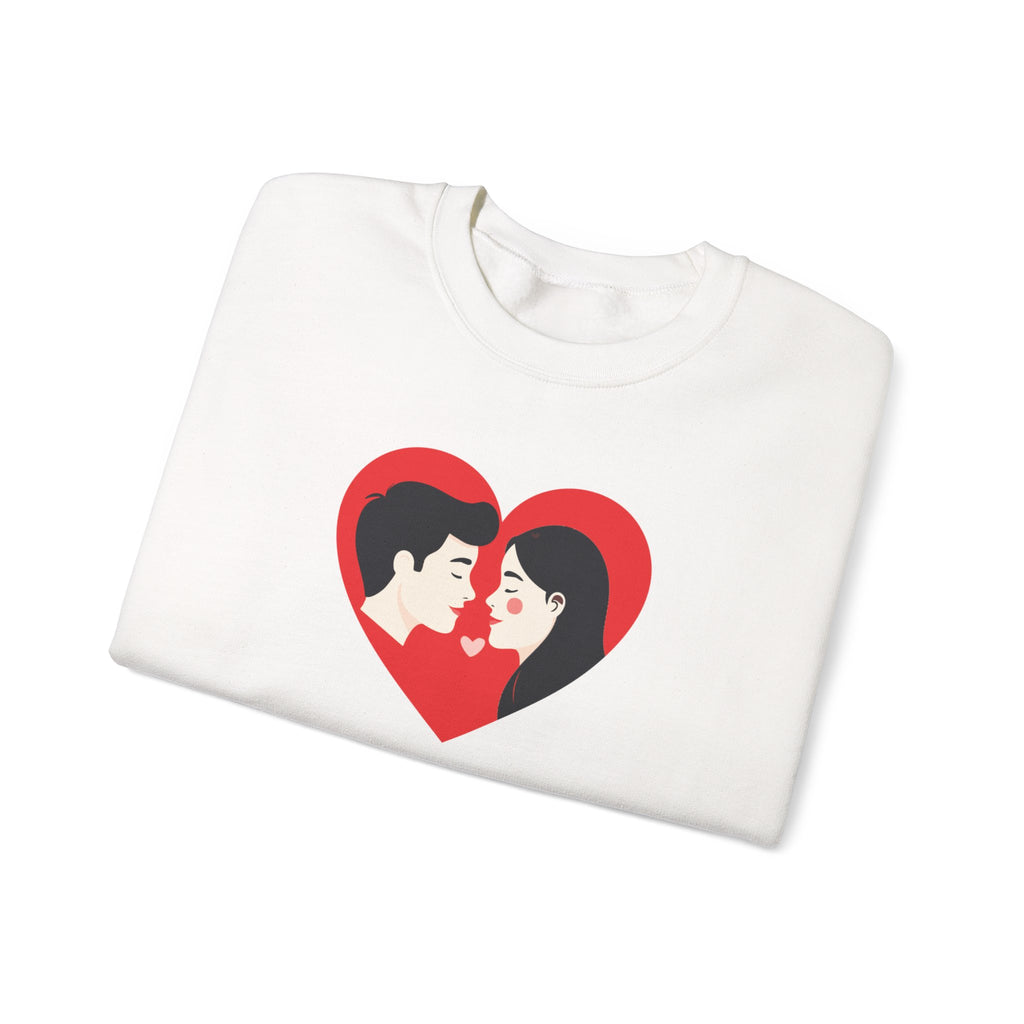 Valentine Couple Heart Crewneck Sweatshirt