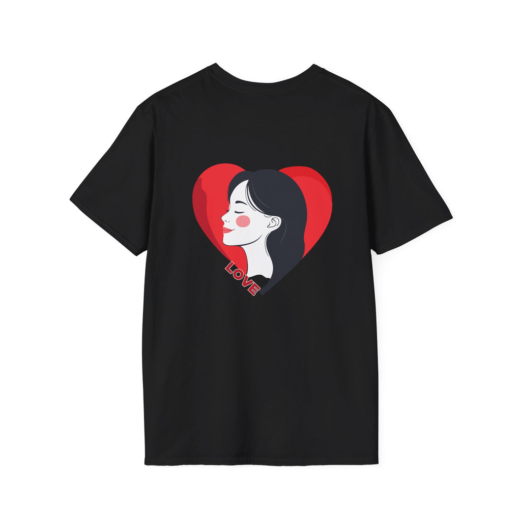 Love Heart Portrait T-Shirt Woman Face Profile
