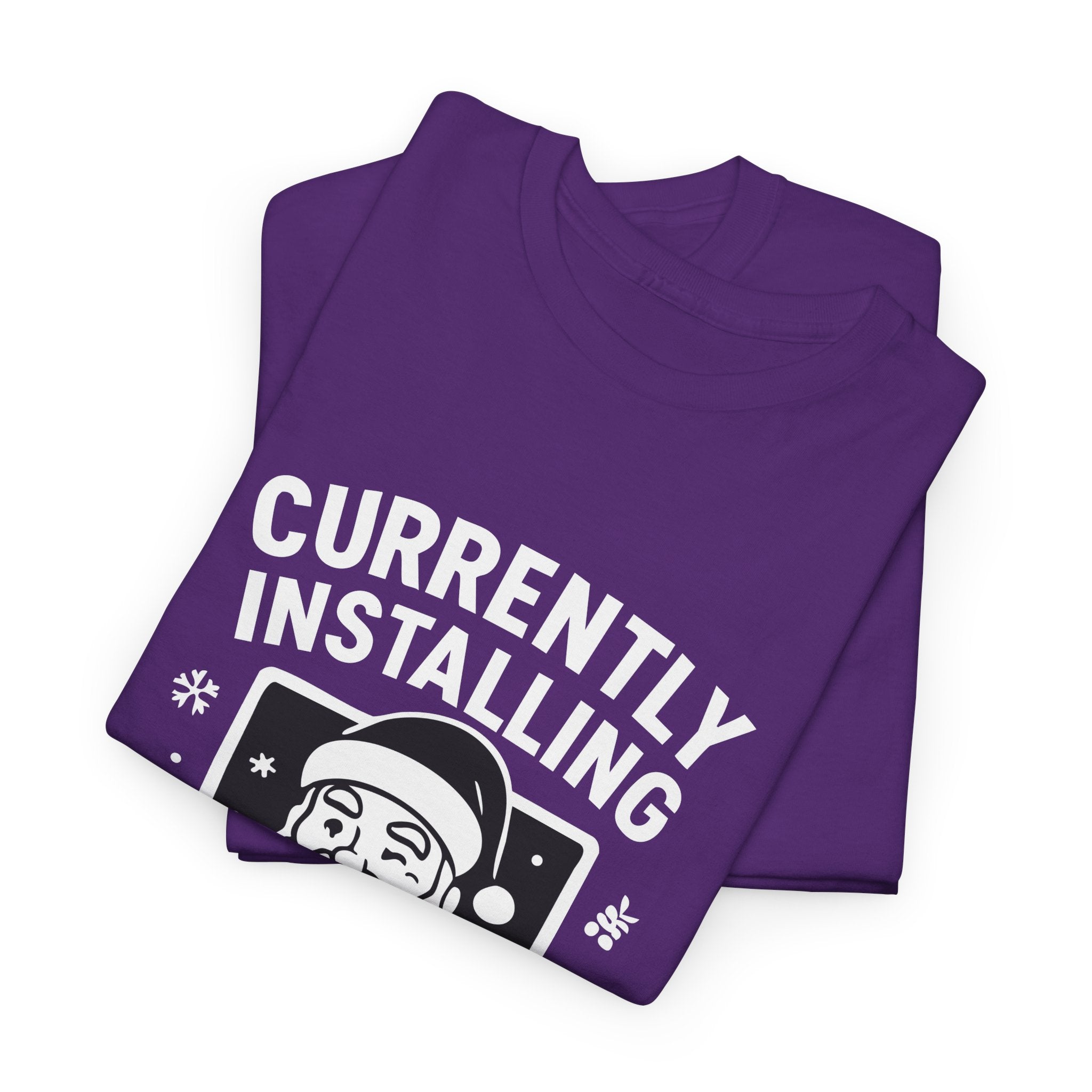 Currently Installing Festive Updates T-Shirt Funny Santa Christmas Holiday Tee
