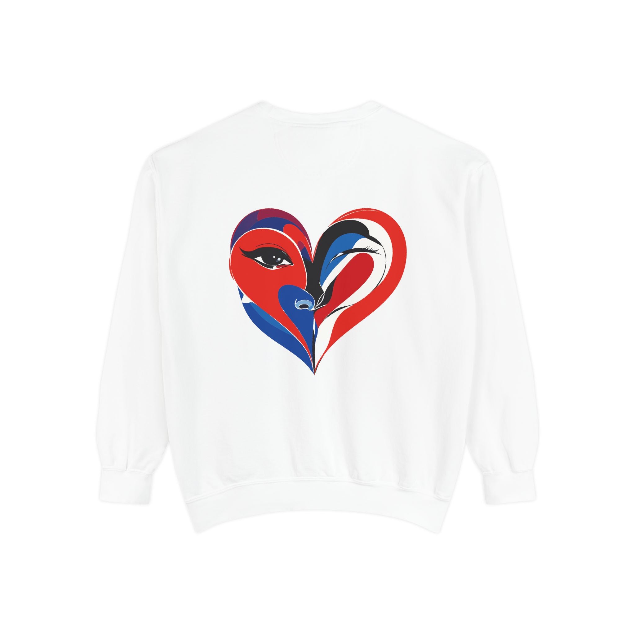 Heart Portrait Sweatshirt Artistic Dual-Face Love Graphic