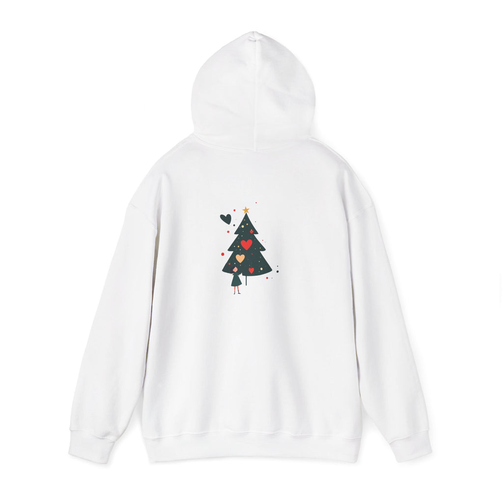 Christmas Tree Heart Hoodie — Cute Minimal Holiday Sweatshirt