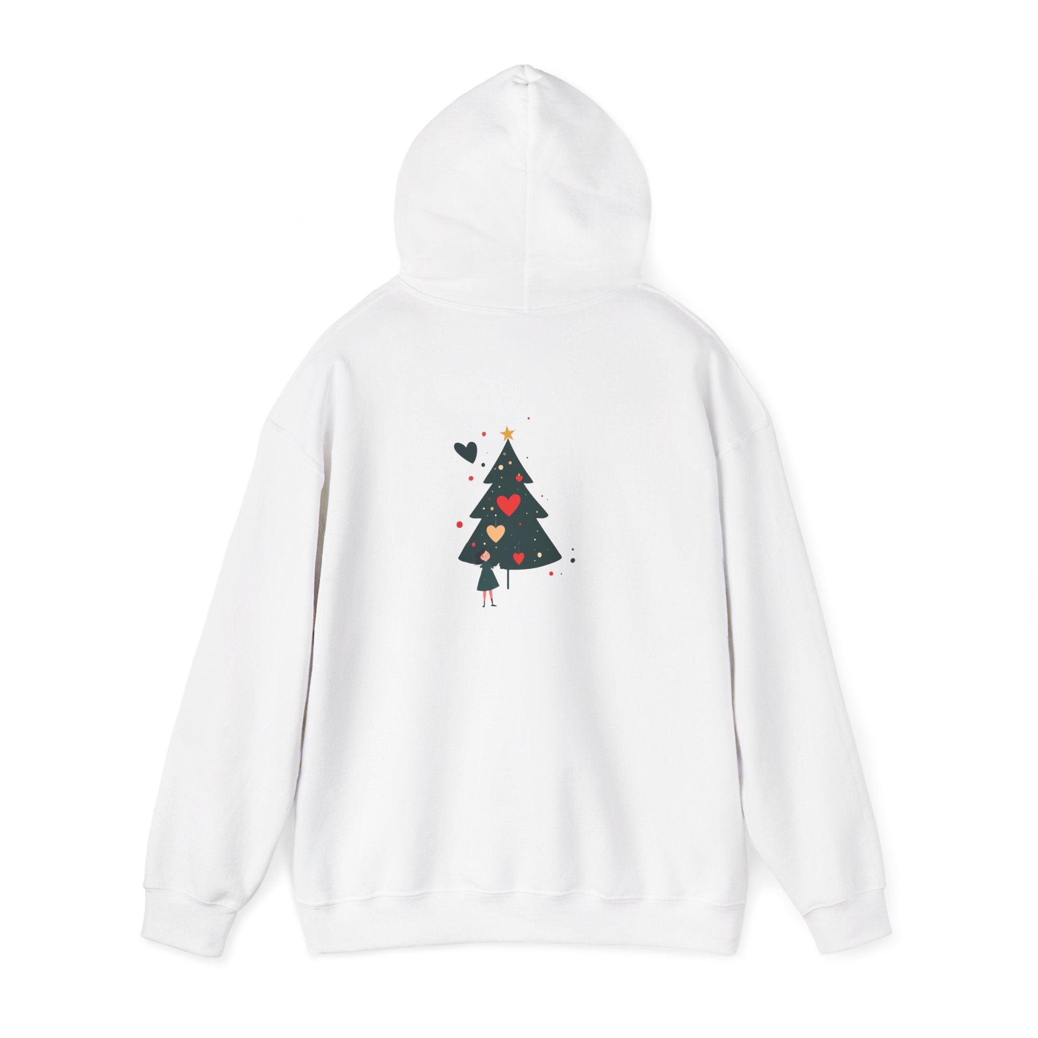 Christmas Tree Heart Hoodie — Cute Minimal Holiday Sweatshirt