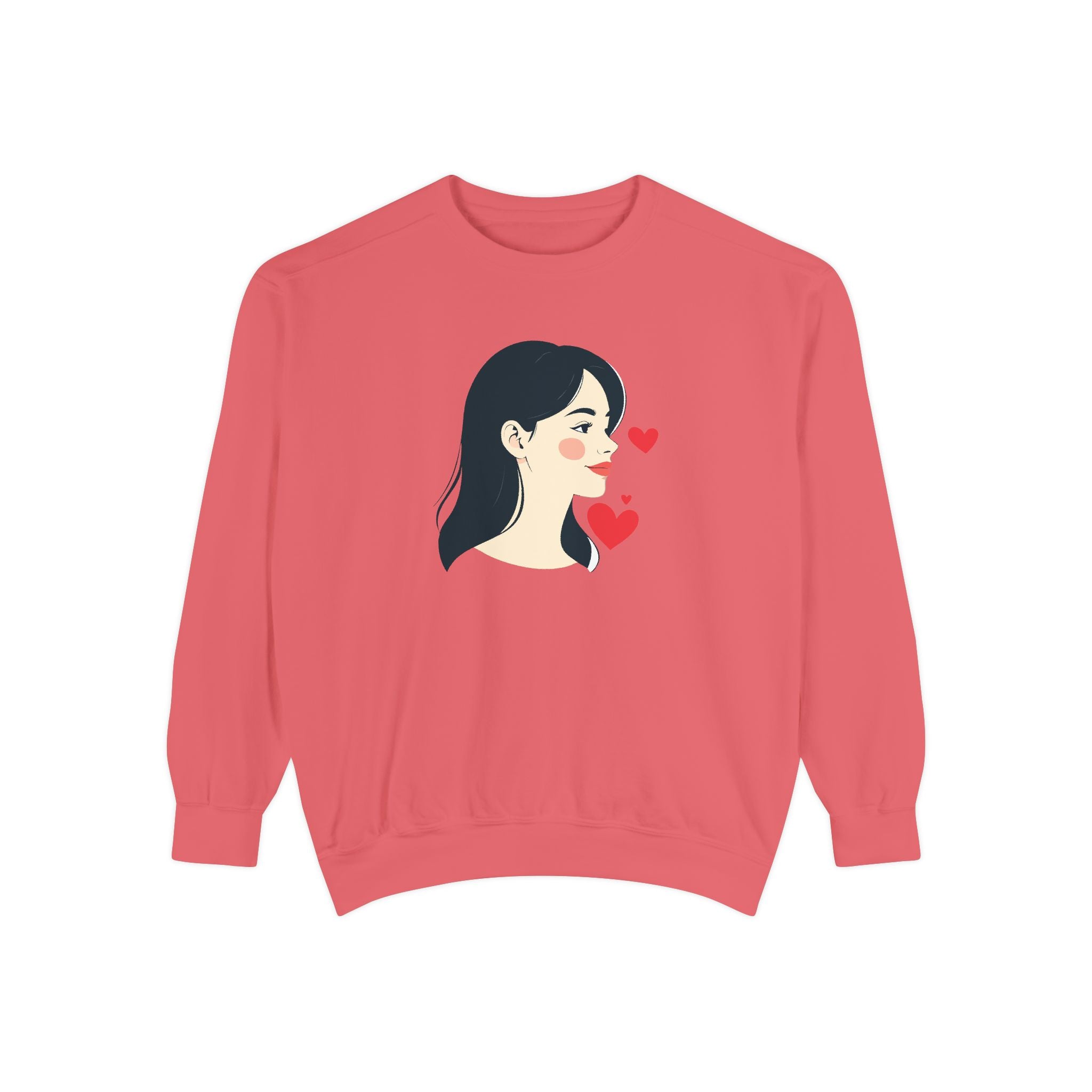 Heart Portrait Sweatshirt Artistic Dual-Face Love Graphic