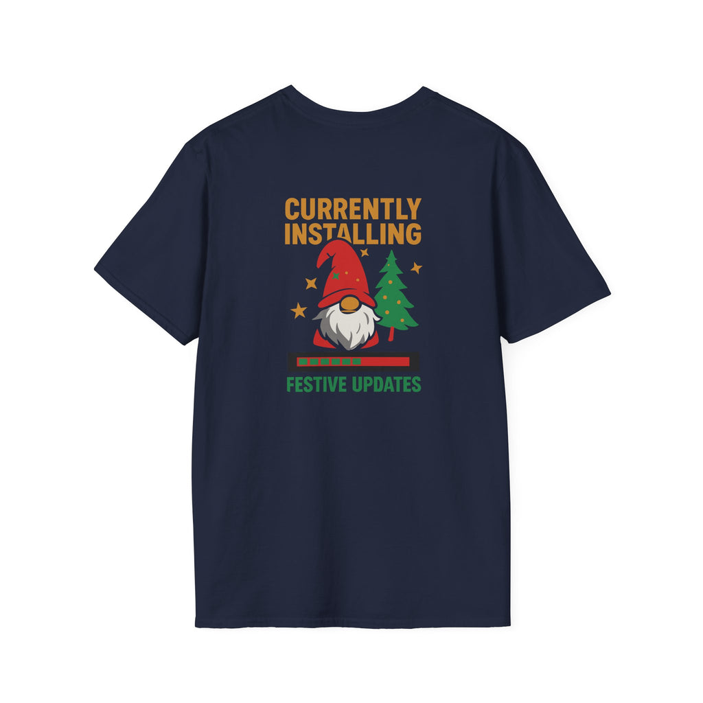 Currently Installing Festive Updates Christmas T-Shirt Holiday Gnome Tee