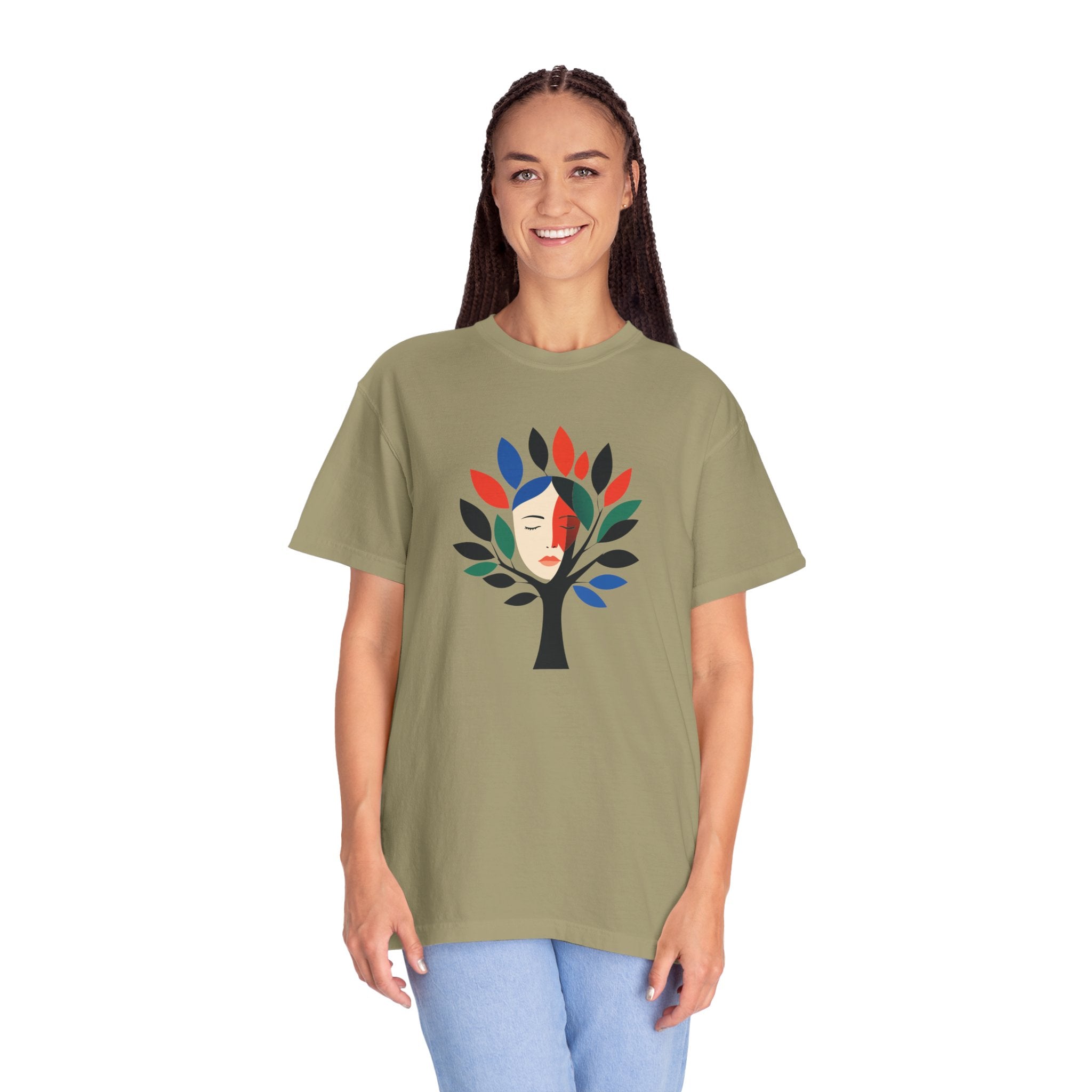 Tree of Faces T-Shirt Colorful Abstract Tree Graphic Tee