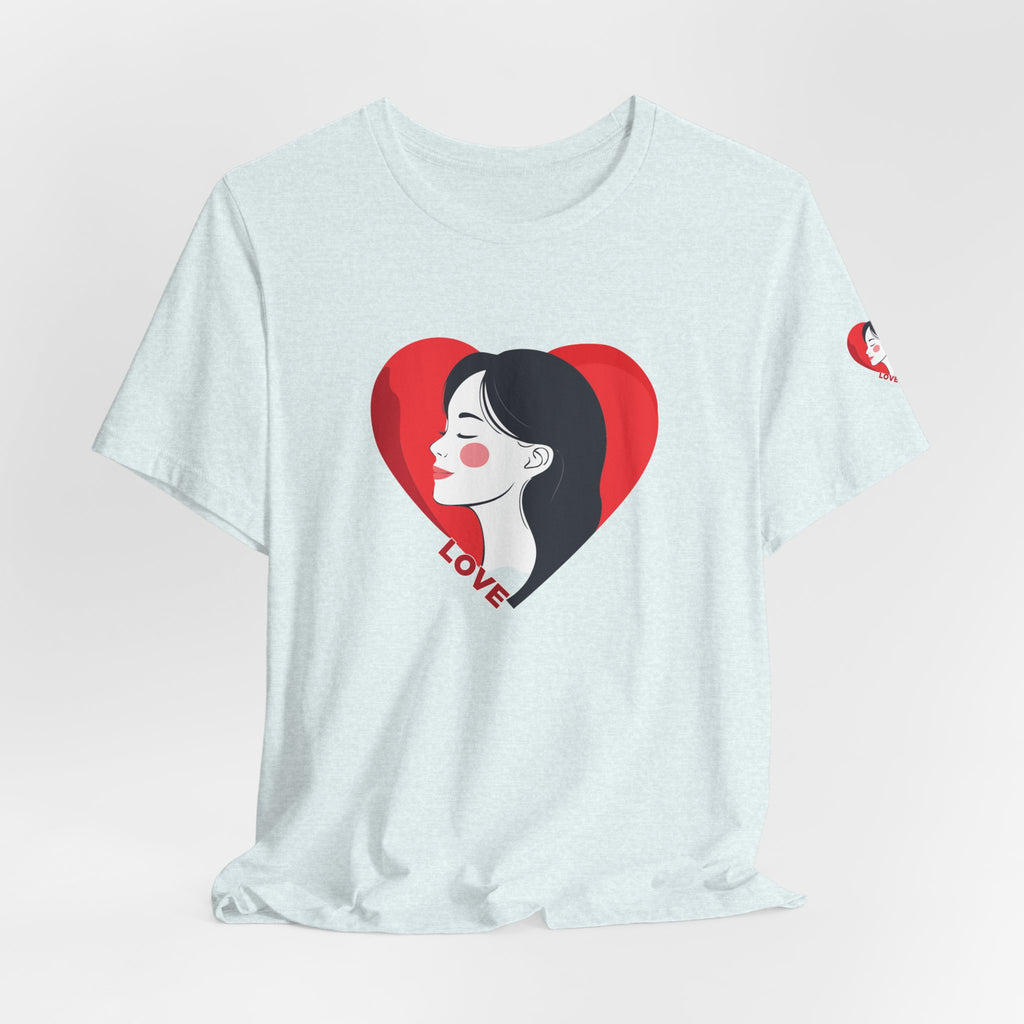 T-Shirt Retro Woman in Heart 'Love' Graphic Tee