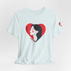 T-Shirt Retro Woman in Heart 'Love' Graphic Tee