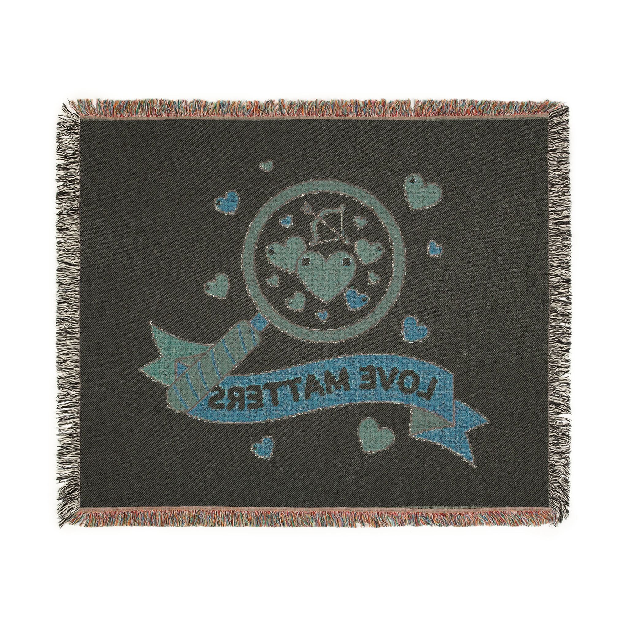 Love Matters Woven Blanket Romantic Heart Throw for Valentine’s Day & Cozy Home Decor