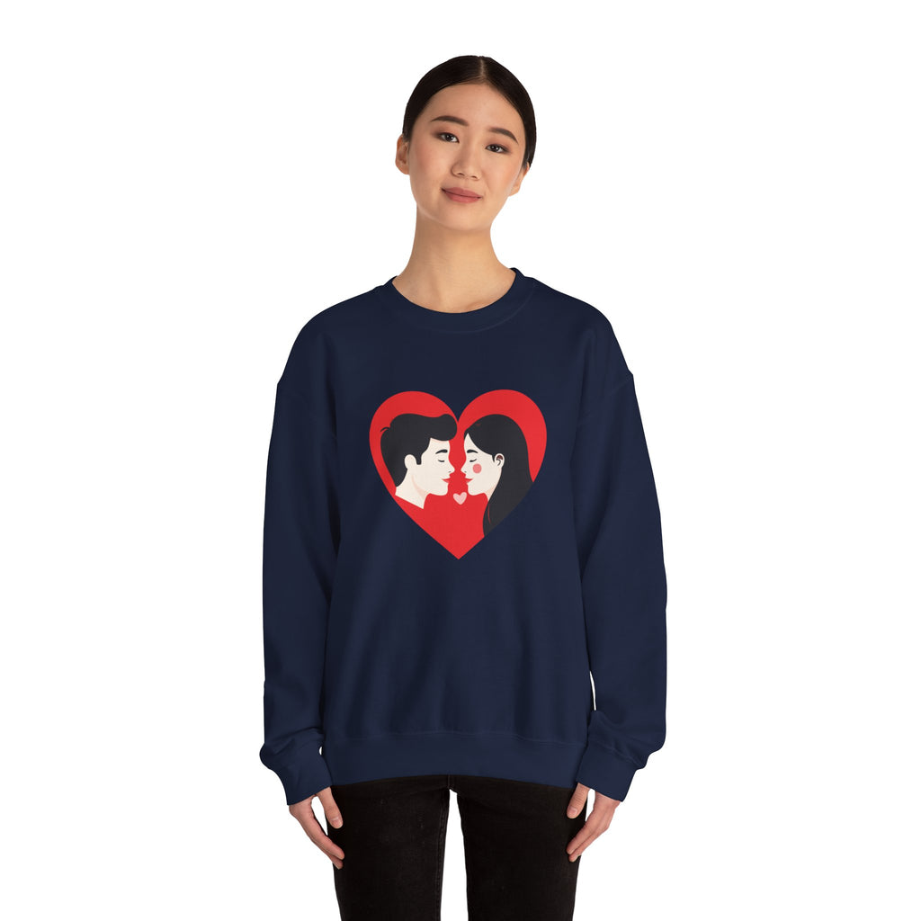 Valentine Couple Heart Crewneck Sweatshirt