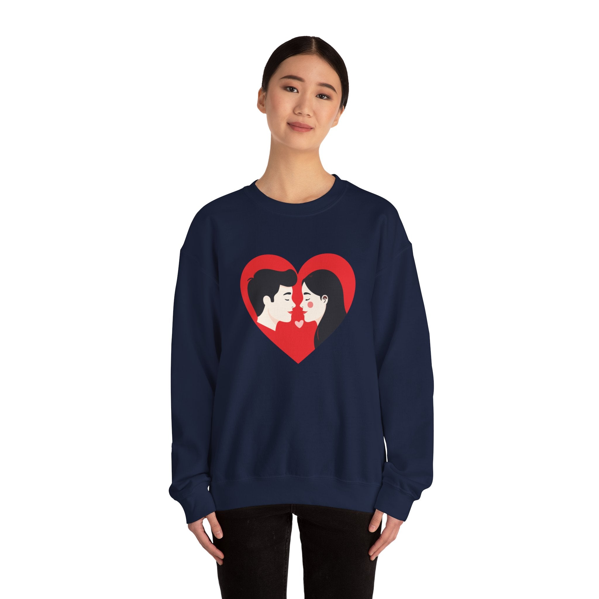 Valentine Couple Heart Crewneck Sweatshirt