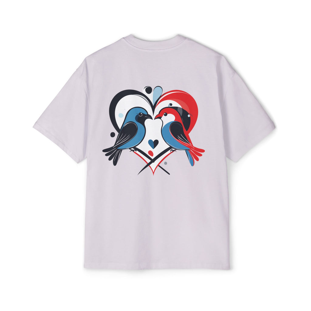 T-Shirt Patriotic Love and Romantic Birds Heart Graphic Tee