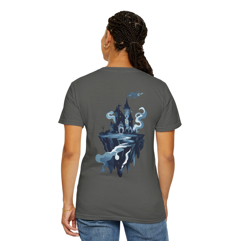 Floating Haunted Castle T‑Shirt Spooky Gothic Fantasy Tee