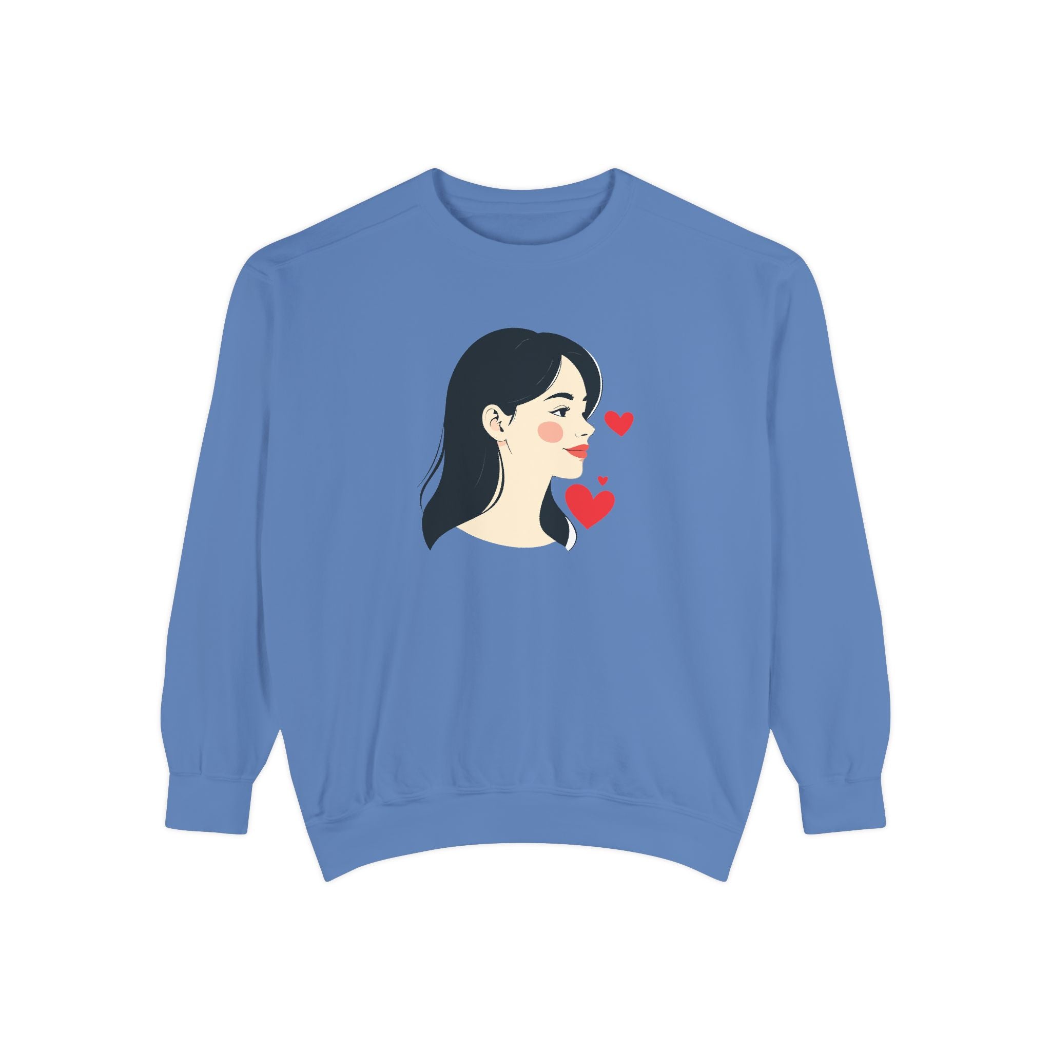 Heart Portrait Sweatshirt Artistic Dual-Face Love Graphic