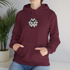 Embroidered Floral Butterfly Hoodie Monochrome Rose & Butterfly Graphic Sweatshirt