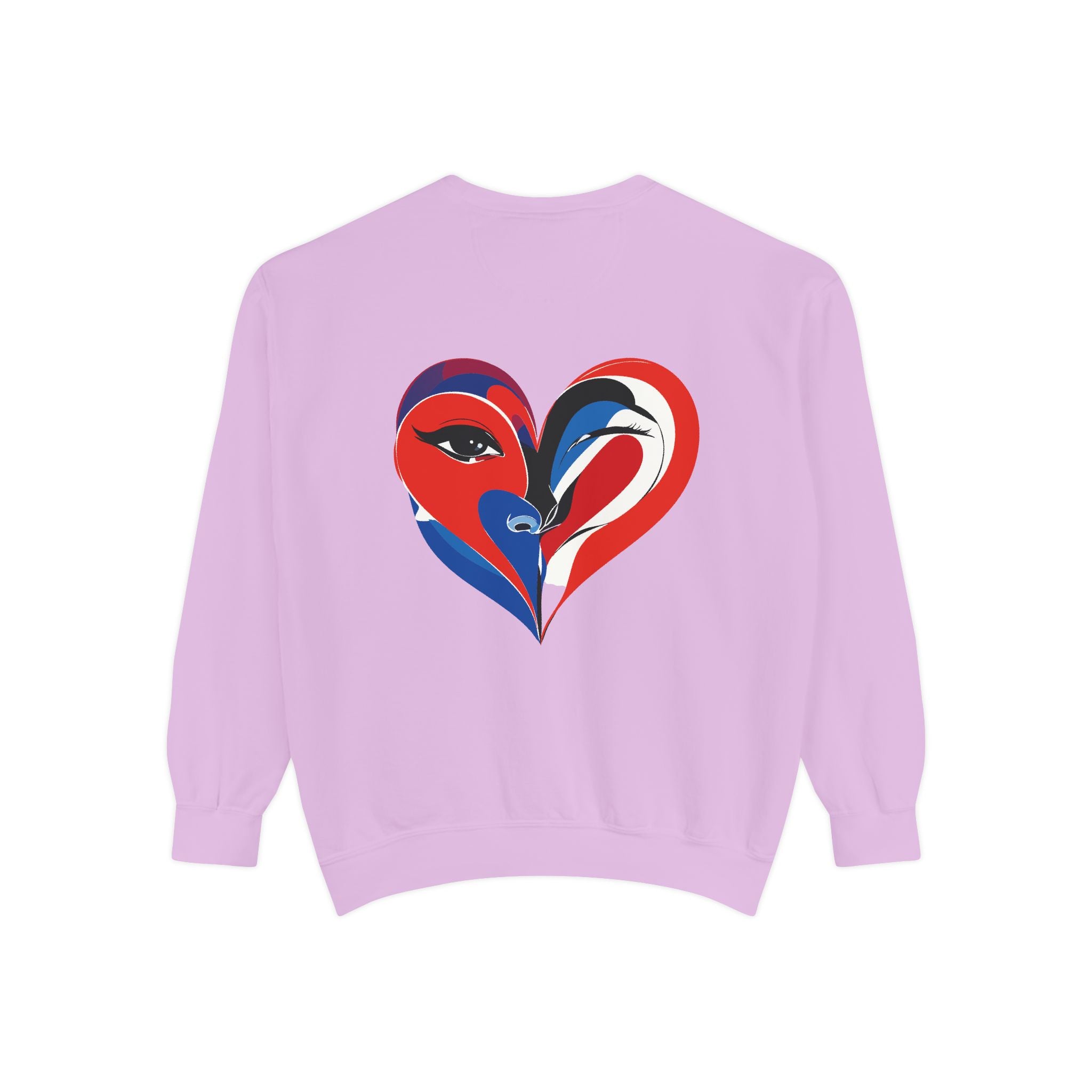 Heart Portrait Sweatshirt Artistic Dual-Face Love Graphic