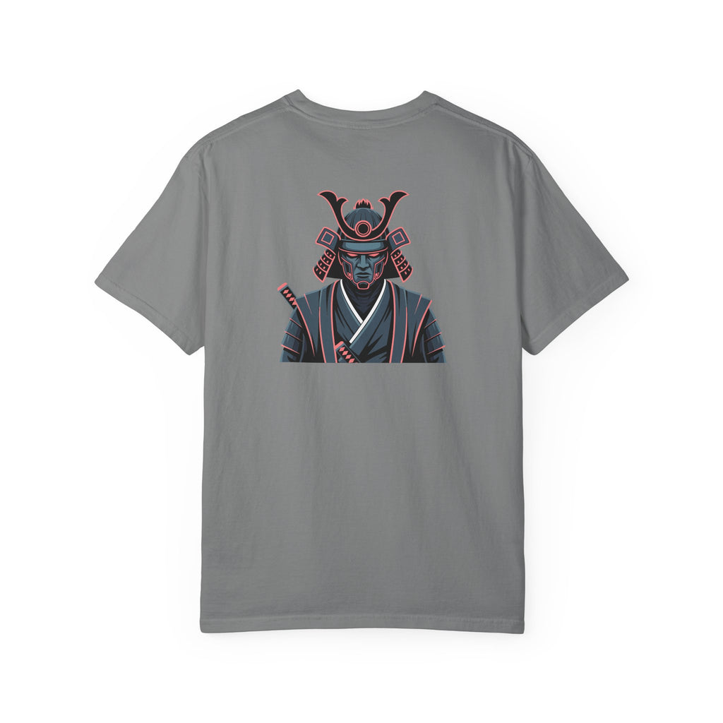 Samurai Warrior Graphic T-Shirt Retro Neon Japanese Armor Tee